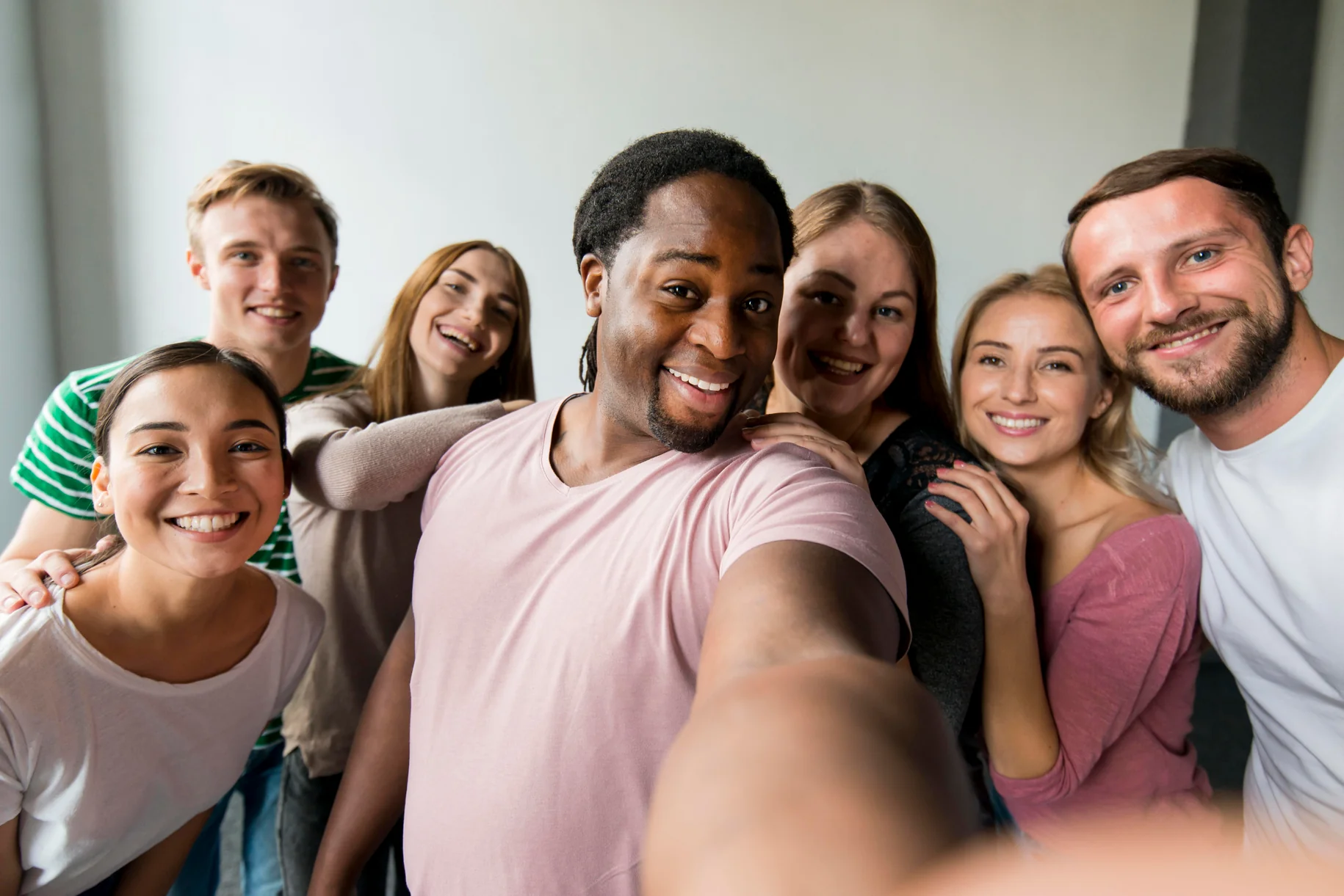Friends smiling together